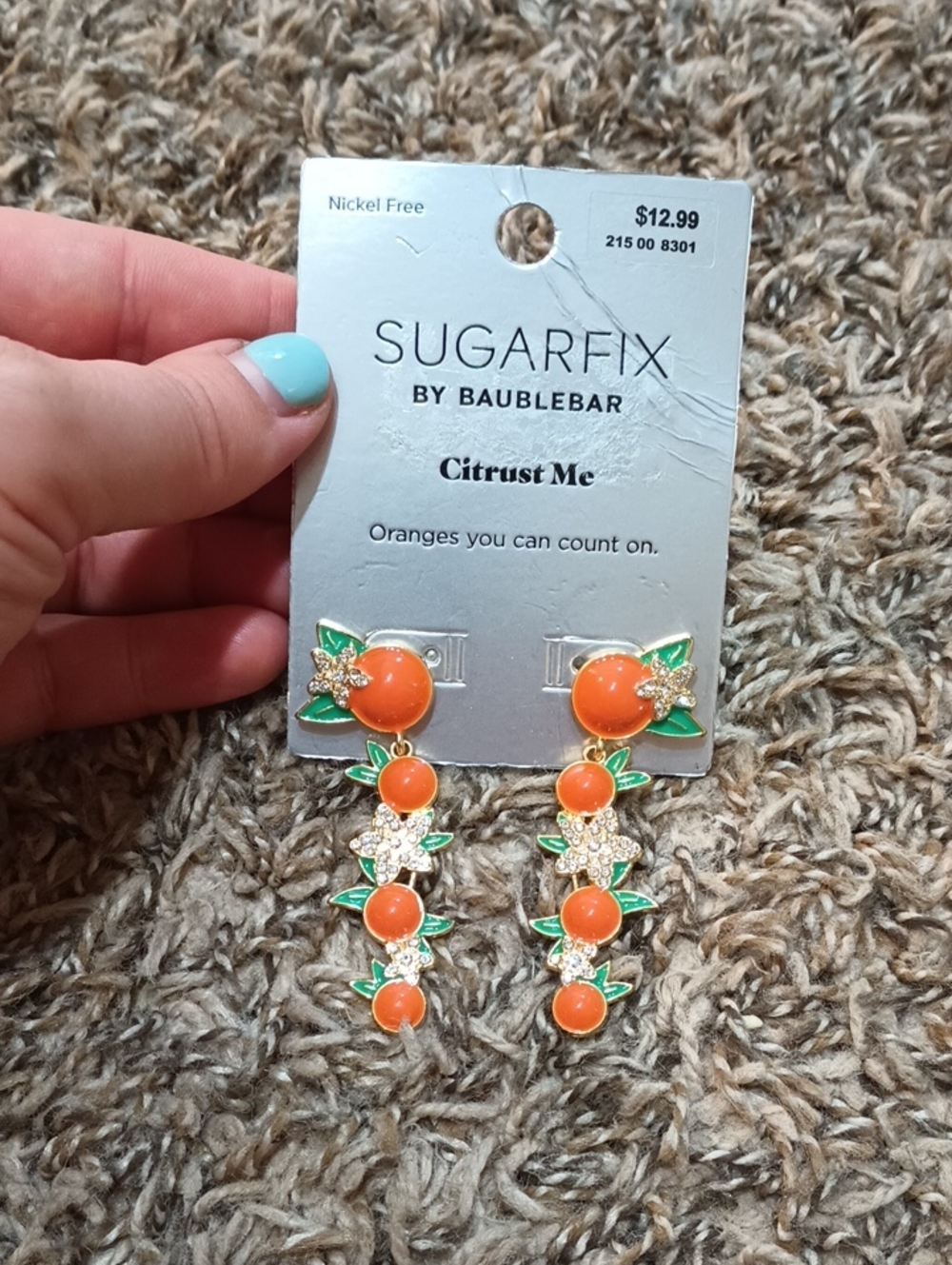 #. NWT Sugarfix By Baublebar Citrus Me Long Stud Earrings